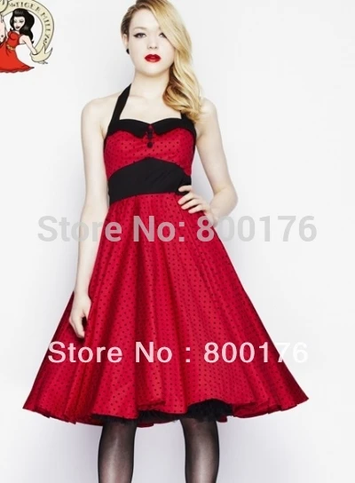 

Free Shipping Dress Pinup Retro Classic Vintage Polka Dot Spot 50's 60's Rockabilly Swing Dress S-6XL