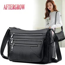 Medium Women Shoulder Bag Cheep Multi-pocket Female Crossbody Bag Soft Leather Messenger Bag For middle age Ladies Daily Handbag Medium Women Shoulder Bag Cheep Multi-pocket Female Crossbody Bag Soft Leather Messenger Bag For middle age Ladies Daily Handbag