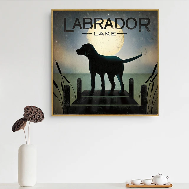 Canvas Wall Art Retro Dogs Animals Painting Vintage Posters and Prints