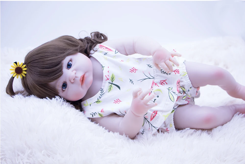 57cm Silicone Vinyl Newborn Doll Fashion Micro Volume Wig Girl Realistic Reborn Alive Bebe Baby Growth Partner Boy Gift Lol Doll Buy At The Price Of 84 07 In Aliexpress Com Imall Com