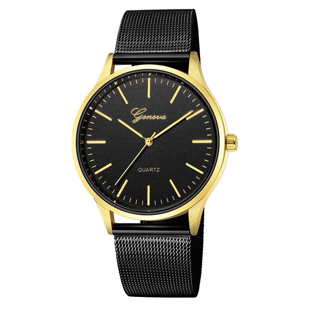 

Geneva Women Men Stainless Steel Watch Analog Quartz Bracelet Wrist Watches Gift For Dropshipping or Wholesale