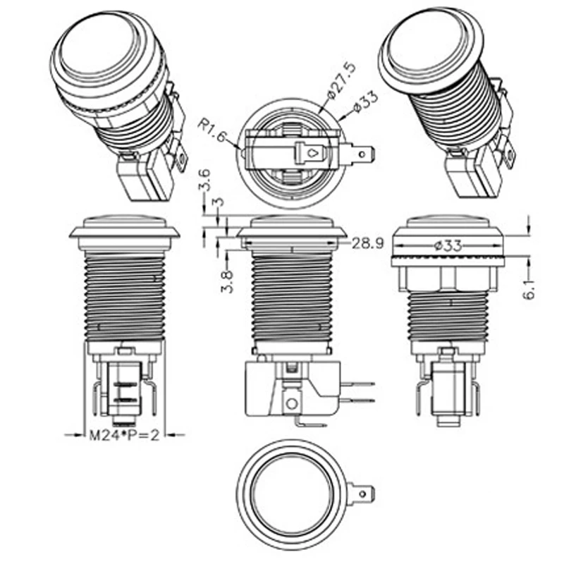 Аркадная игра 5v/12v светодиодный кнопочный с подсветкой микропереключателем для