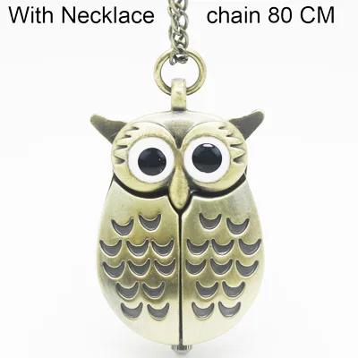 4002) винтажное карманное ожерелье в форме совы, подарок X'MAS TREE DECO - Цвет: Bronze