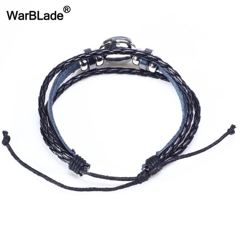 Винтажный кожаный браслет WarBLade для мужчин и женщин с 12 знаками Зодиака|Браслеты