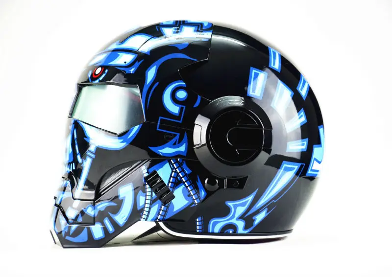 Masei ABS Терминатор синий мужской женский Железный человек шлем мотоциклетный шлем половина шлем с открытым лицом шлем-каска