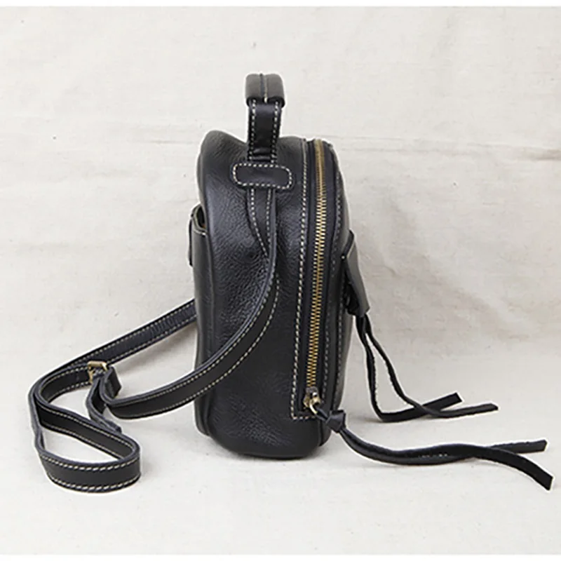 AETOO Leather mini women's bag, hand-held one-shoulder slanted bag, vintage literary leather bag