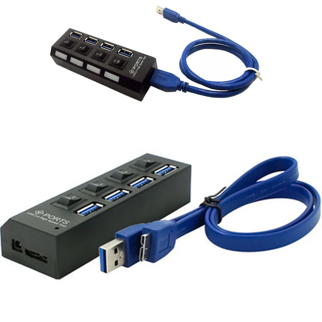 

NOYOKERE USB 3.0 Hub 4 Ports Super Speed 5Gbps 4 Ports USB 3.0 Hub With on/off Switch For Windows Mac OS Linux PC Laptop