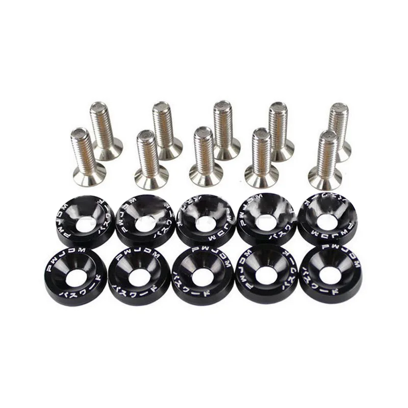 10PCS M6x20 car Universal Car Styling Modification JDM Sticker Stickers Password Fender Washer License Plate Bolts Auto Accessorie (1)