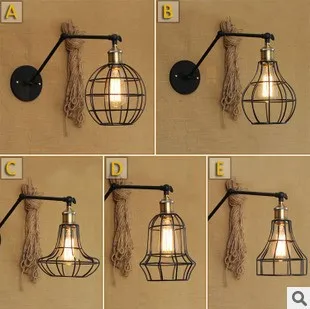 

Edison Wall Sconce, Black Retro Style Loft Industrial Vintage Wall Lamp Lights For Home With Arm Arandela Lamparas De Pared