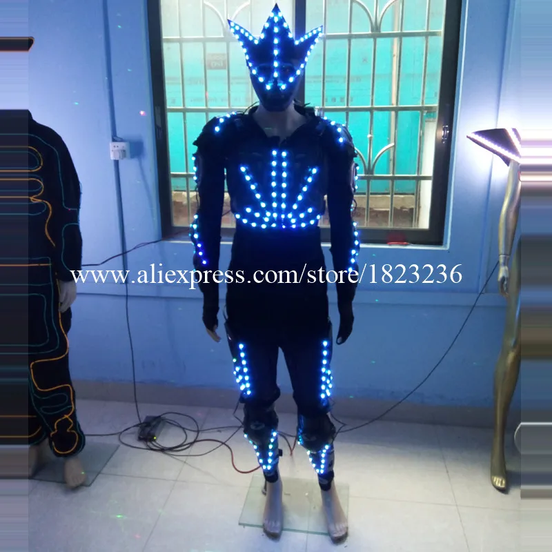 3 комплекта цветной светодиодный светящийся костюм робота бальный одежда со