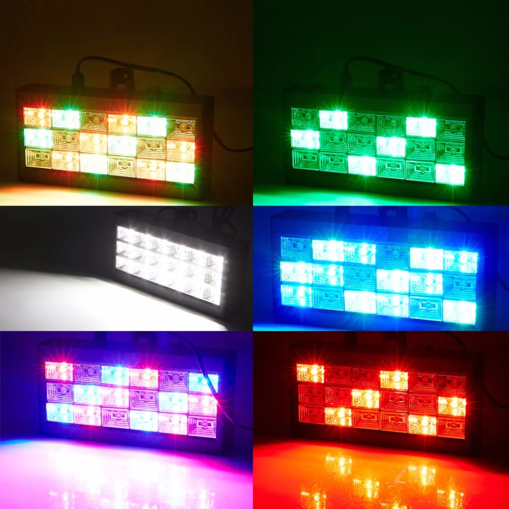 HNGCHOIGE 18 LED RGB/الأبيض كشاف ضوئي ضوء إحترافي ل DJ شعاع ضوء لنادي الديسكو KTV المرحلة حزب تبين لنا/الاتحاد الأوروبي التوصيل 0 -25 واط