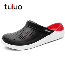 TULUO/пляжные сандалии унисекс для мужчин и женщин; летние дышащие быстросохнущие Нескользящие тапочки на плоской подошве; мужские кроссовки