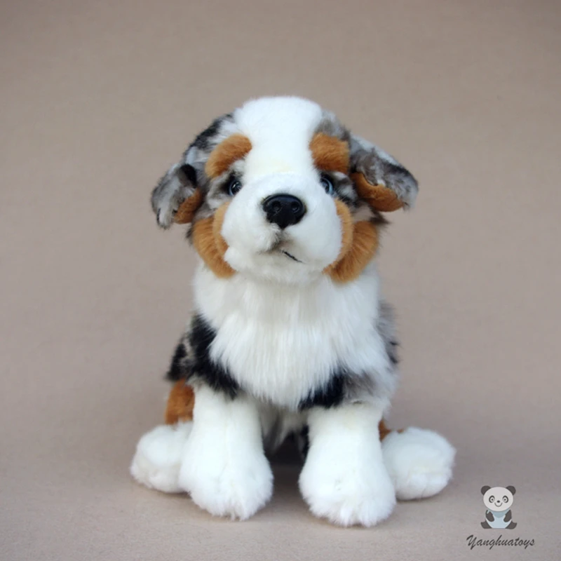 

Cute Stuffed Animals Toy Real Life Plush Toys Holiday Gifts Soft Australian Shepherd Dogs Doll