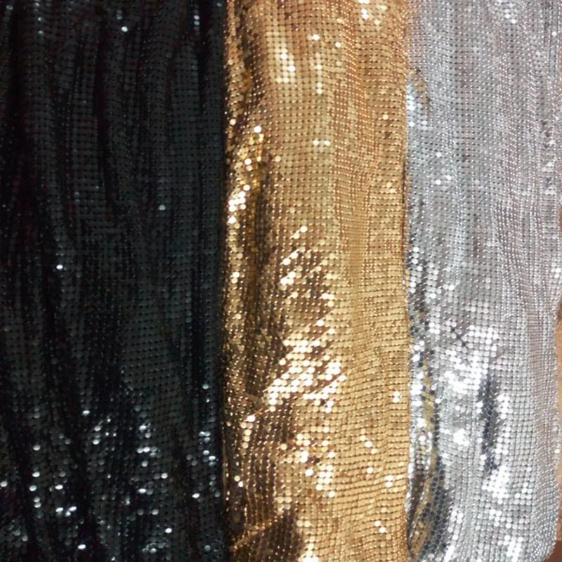

24cmX20cm Metal Mesh Fabric Metallic cloth Metal Sequin Sequined Fabric Curtain Square GOLDEN SILVER BLACK home decoration