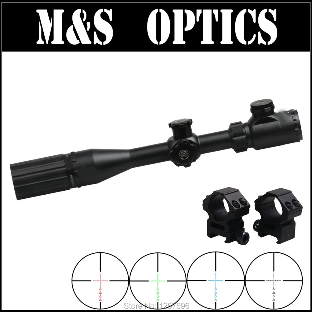 4-16X40 RGB GE Iluminator Airsoftsport Air Guns Sight Optical Rifle Scope With Riflescopes Ring Mounts For Hunting Made In China