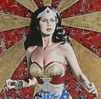 

Modern handmade painting supper girl hero on oil canvas for living room decor and wallpaper