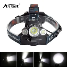 ANJOET фары 3 светодиодный 180 Угол произвольно дизайн регулировки фары T6 2R5 светодиодный фар рыбалка свет+ 2*18650 Батарея