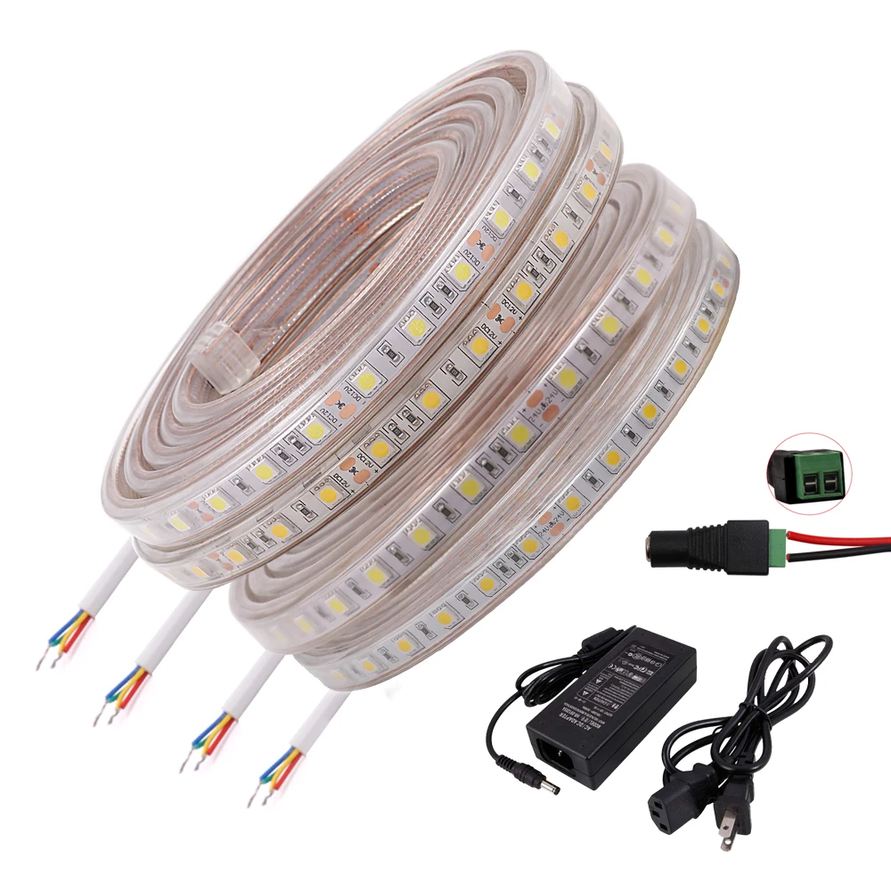 DC12V 24V 60Leds/m 5050 SMD LED Strip Lamp IP67 Waterproof Flexible