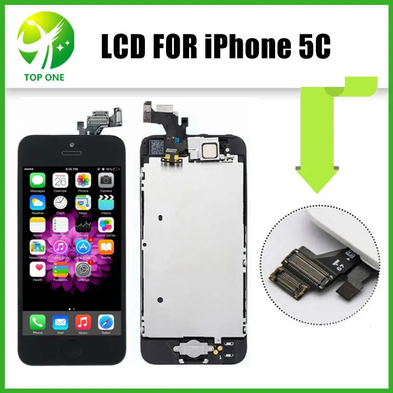  10pcs Grade AAA LCD Display Touch Screen with Digitizer Assembly Replacement For iPhone 5C White Black Free DHL 