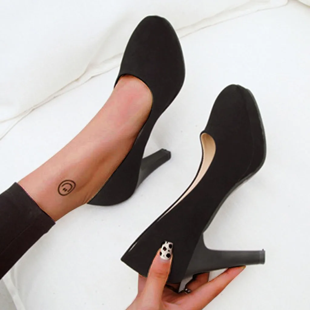 SAGACE Женские пикантные туфли на высоком каблуке Черные лодочки Большие размеры