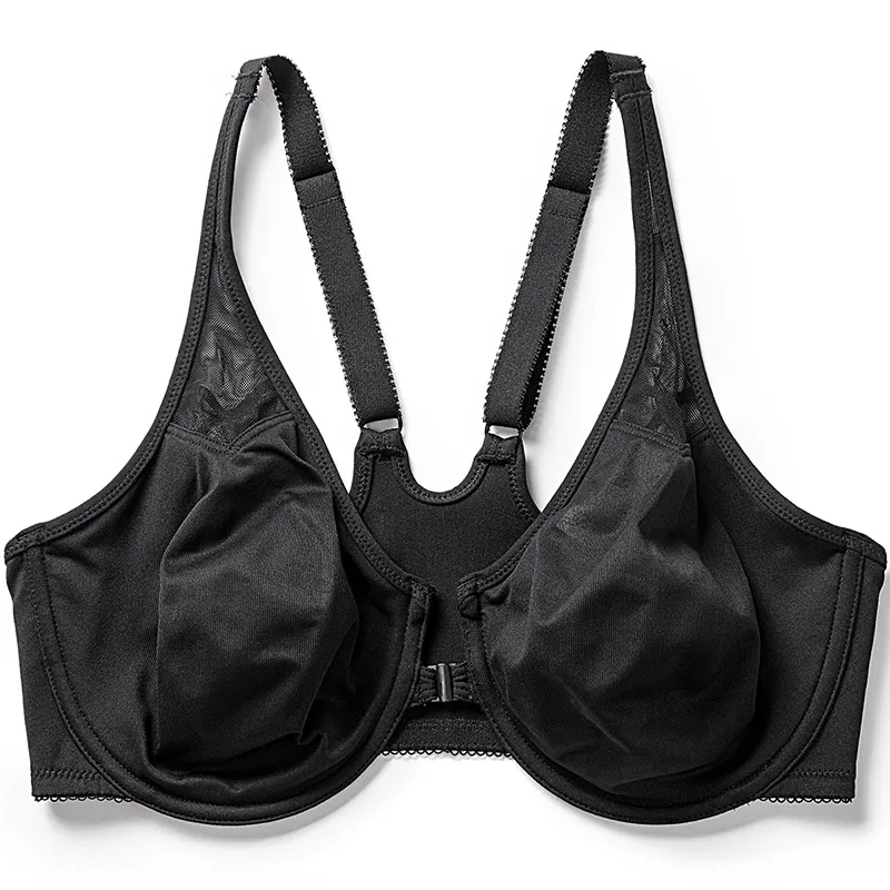 Women's Non Padded Seamless Racerback Underwire Plus Size Front Close Bra 32-38 B C D DD