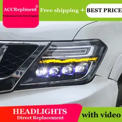 Авто освещение стиль светодиодный головной фонарь для Nissan patrol светодиодный фары 2012-2019 сигнал Ангел глаз drl H7 hid Биксеноновые линзы ближнего