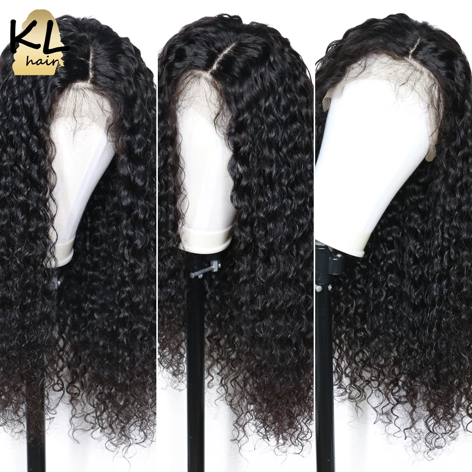 KL кудрявый 360 синтетический парик с волосами младенца предварительно выщипанные 150% бразильские Remy человеческие волосы парики для черных женщин отбеленные узлы