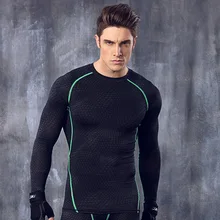 Высокоэластичный Быстросохнущий компрессионный костюм Фитнес-плотно прилегающий Мужской мягкий влагоотводящий спортивный комплект с круглым вырезом