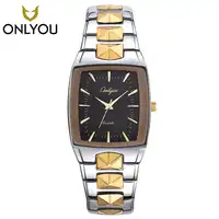 Men Watch ONLYOU Brand Luxury Glow Square Clock Stainless steel Strap Sport Wristwatch Lover's party Horloges Vrouwen Free Ship
