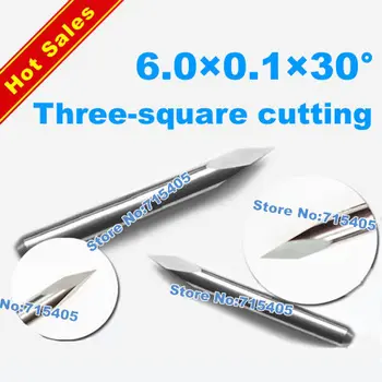 

5Pcs 6.0mm Tip0.1mm 30degree three-square cutting tools 3-Edge Cutting Carving Tools/Three Face CNC Router Bits/
