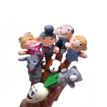 Семейные пальчиковые игрушки из мультфильма, 8 шт., плюшевые пальчиковые игрушки для детей, детские Игрушки для раннего образования, подарочные куклы, детские подарки для мальчиков и девочек