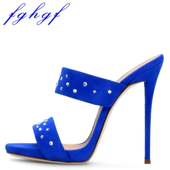 

FGHGF new sexy classic sandals with 12cm high heels diamond sandals gladiator stiletto women's shoes blue, yellow, sky blue, bro
