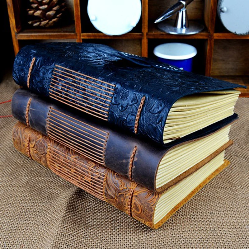 Retro Handmade Leather Diary Notebook Sketchbook Travel Journal Vintage Blank Writing Paper Note Books Gifts Office Stationery Retro Handmade Leather Diary Notebook Sketchbook Travel Journal Vintage Blank Writing Paper Note Books Gifts Office Stationery