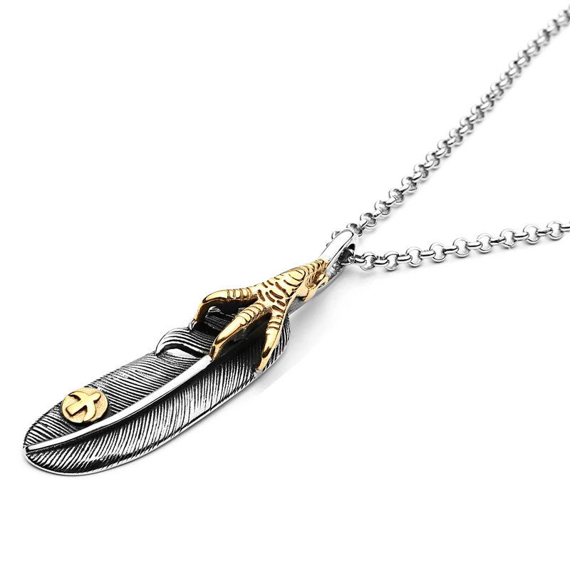 2016 New Japan Takahashi Goro Goro s Titanium Hiphop Men Necklace 18k Gold Engraved Retro Eagle