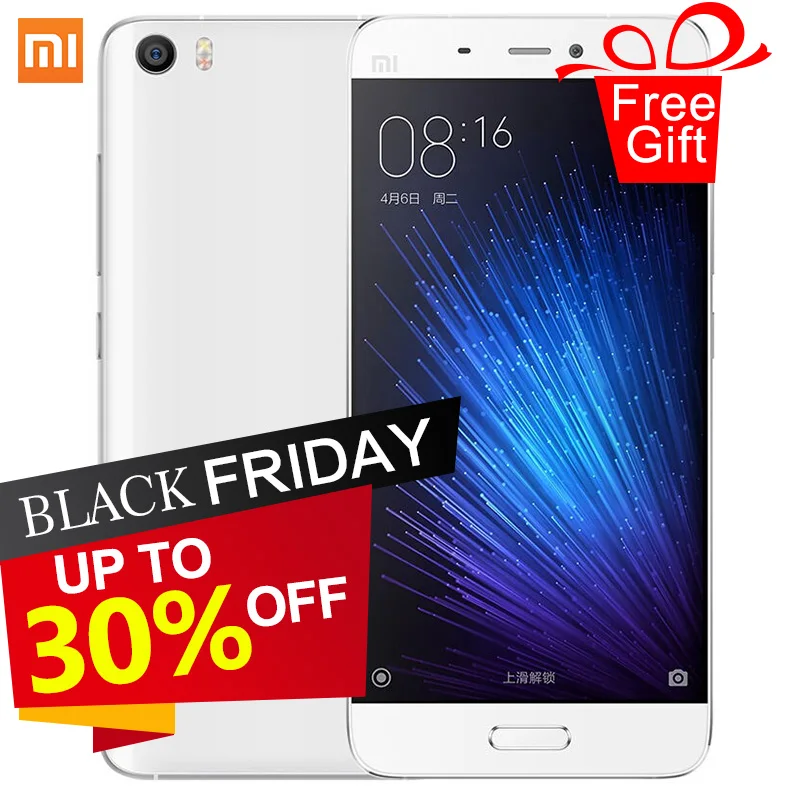 Original Xiaomi Mi5 smartphone Mi 5 Snapdragon 820 3GB RAM 32GB ROM 3000mAh Dual SIM Card 4K Video Mobile Phones