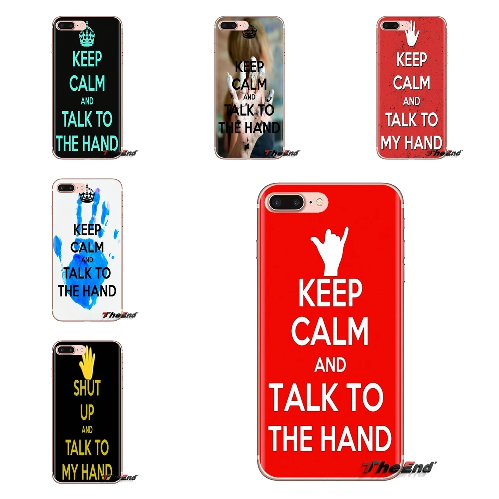 Silicone Phone Cover Keep calm and talk to the hand For Xiaomi Mi4 Mi5 Mi5S Mi6 Mi A1 A2 5X 6X 8 9 Lite SE Pro Max Mix 2 3 2S |