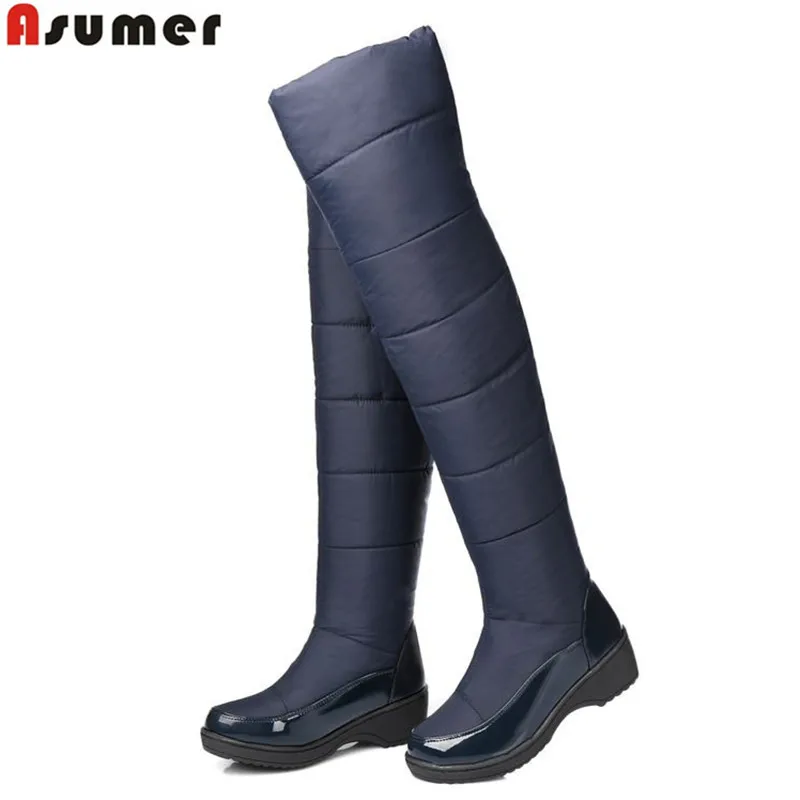 

Plus size 35-40 HOT 2016 new fashion over the knee snow boots round toe platform winter boots fur inside ladies shoes woman