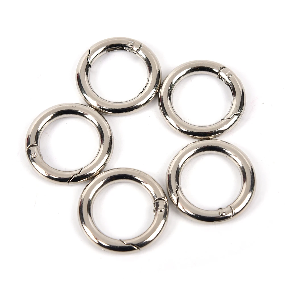 5pcs circle metal carabiner hook snap round clip hook keychain outdoor
