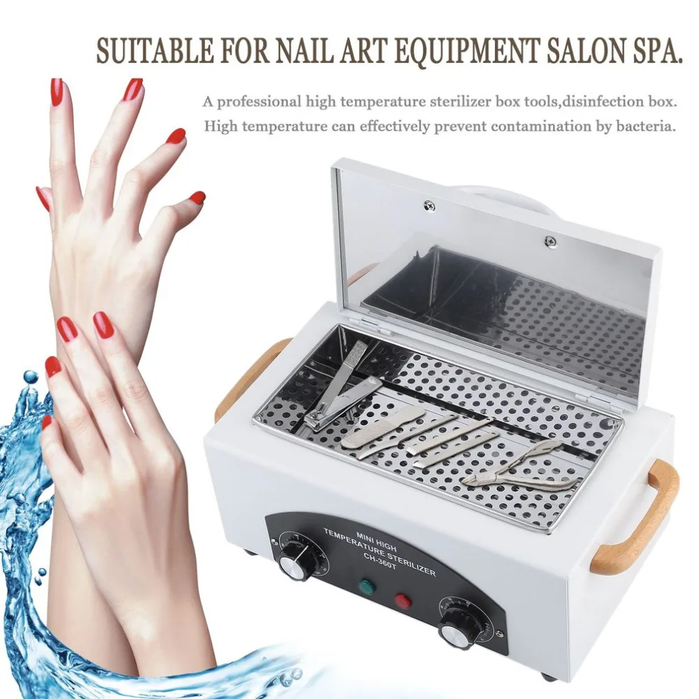 

Russian Style High Temperature Sterilizer Box Nail Art Salon Portable Sterilizing Manicure Nail Beauty Tool EU Plug