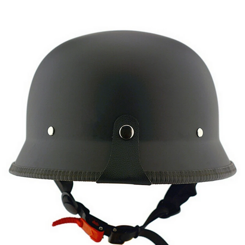 

Unisex DOT RetroM/L/XL Unisex Motorcycle Helmets Matte Black Retro German Style Half Face Helmet Biker Head Protection Motor Hat