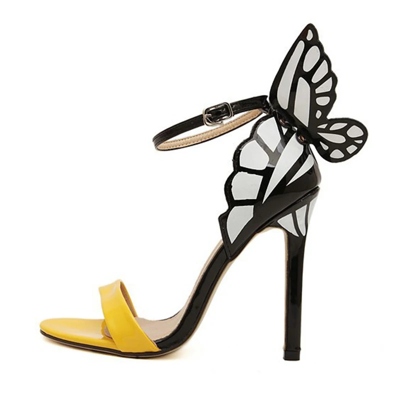 font b Women b font high heels font b woman b font Colorful butterfly pointed