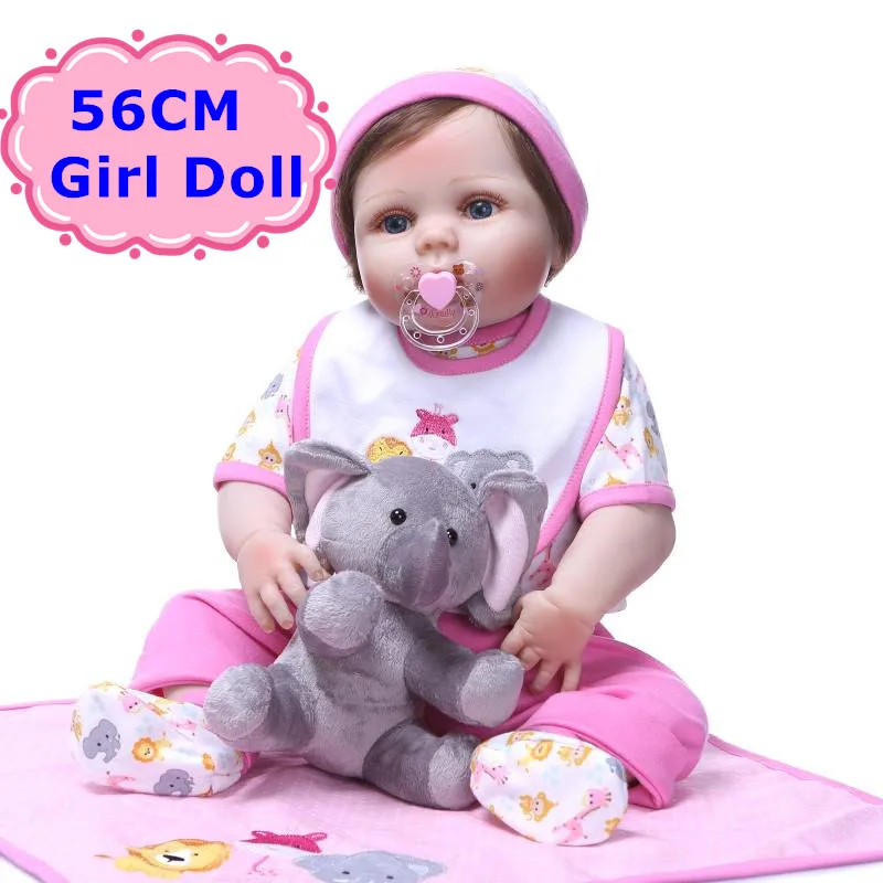 

NPK 56cm Full Body Silicone Reborn Baby Girl Doll Toys Lifelike Baby-Reborn Doll Child Birthday/Christmas Gift Baby Real Born