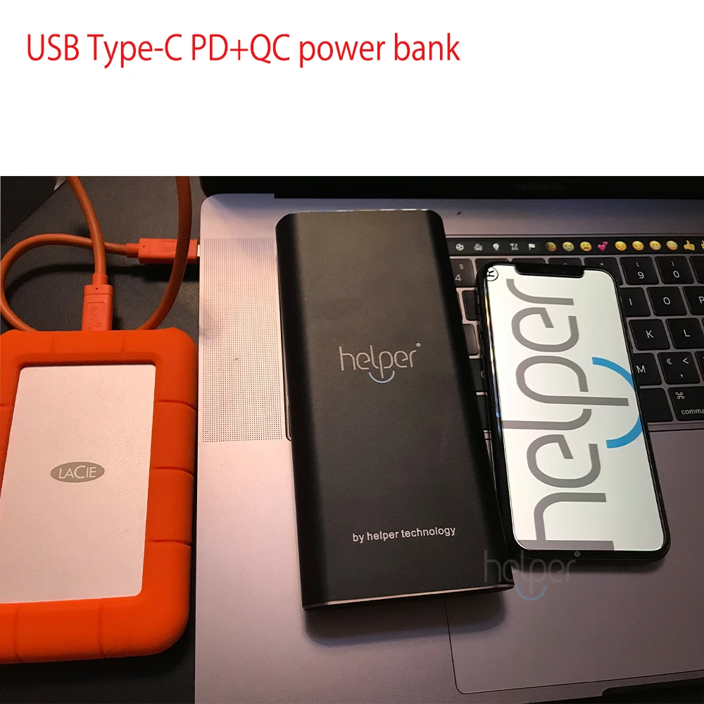 PD+QC with USB Type-C Input / Output and QC Output for New MacBook Pro Nintendo switch iphone Mi notebook USB Type-C Laptops