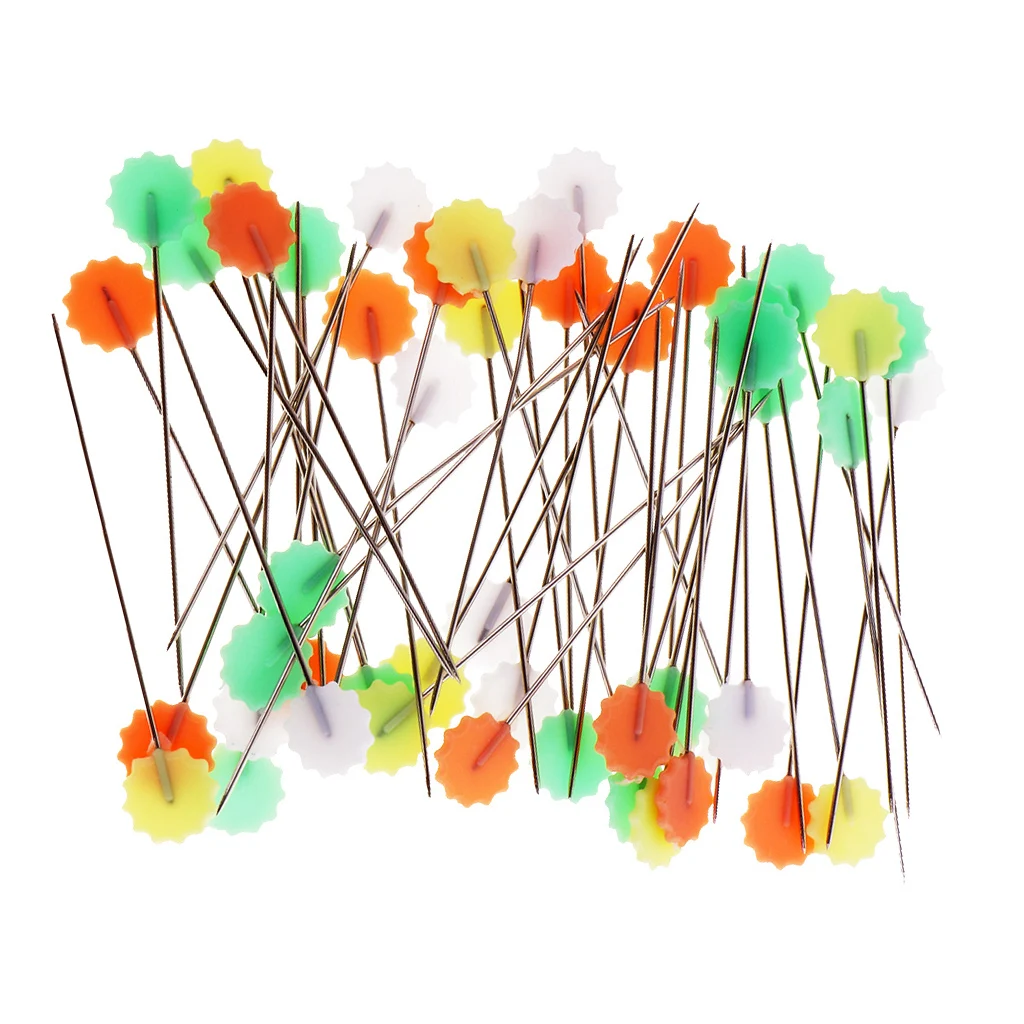 50 Pieces/Lot 4cm Boxed Sewing Accessories Patchwork Pins Straight Pins Flower Flat Head Pins Needle Craft DIY Tools