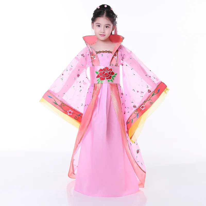 Chinese Kids Girls Princess Dress Hanfu Tang Dynasty Dresses Dramaturgic Costume