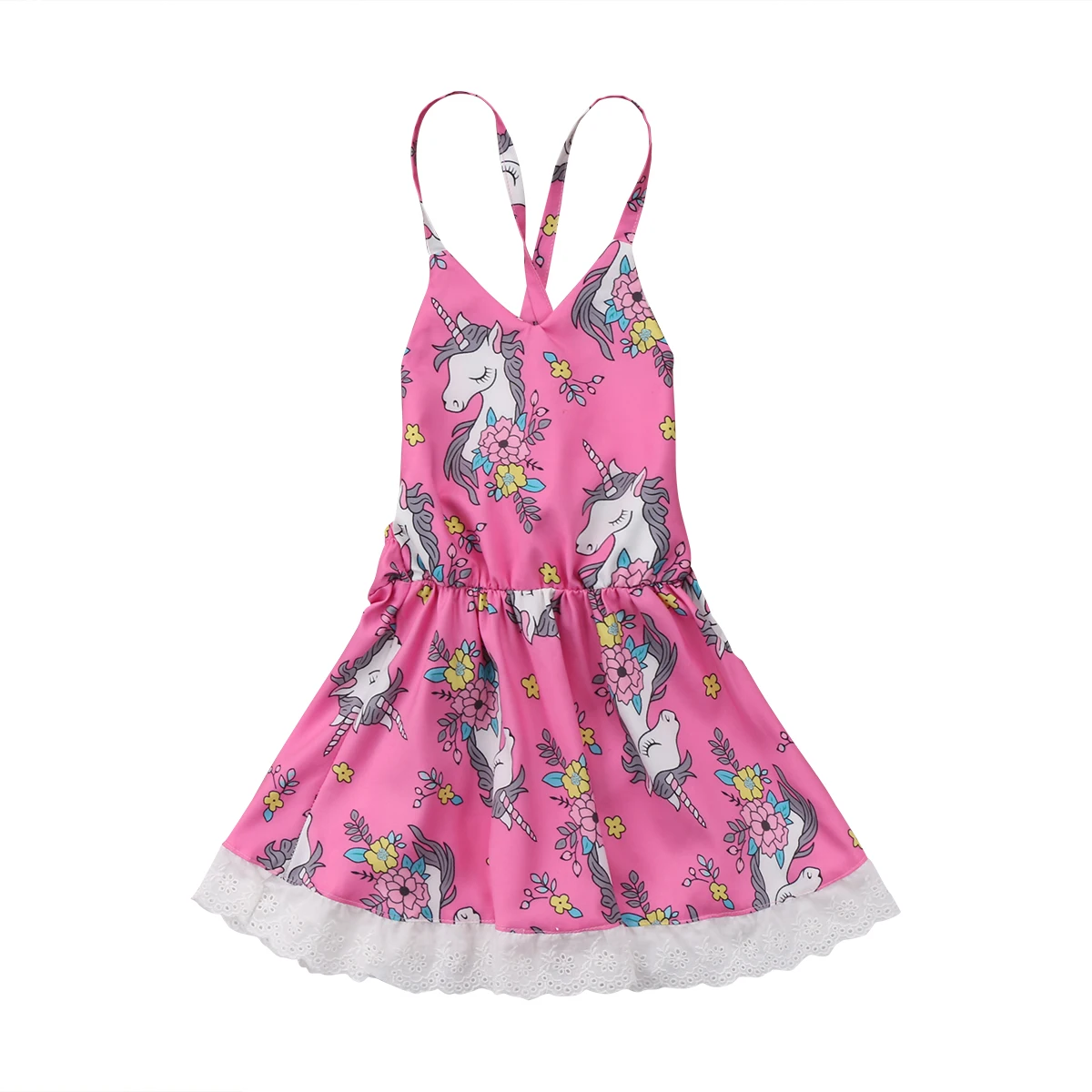 Милого для маленьких девочек Цветочный Холтер спинки Лето мини-платье с бантом для свадебной вечеринки платья принцессы сарафан Одежда