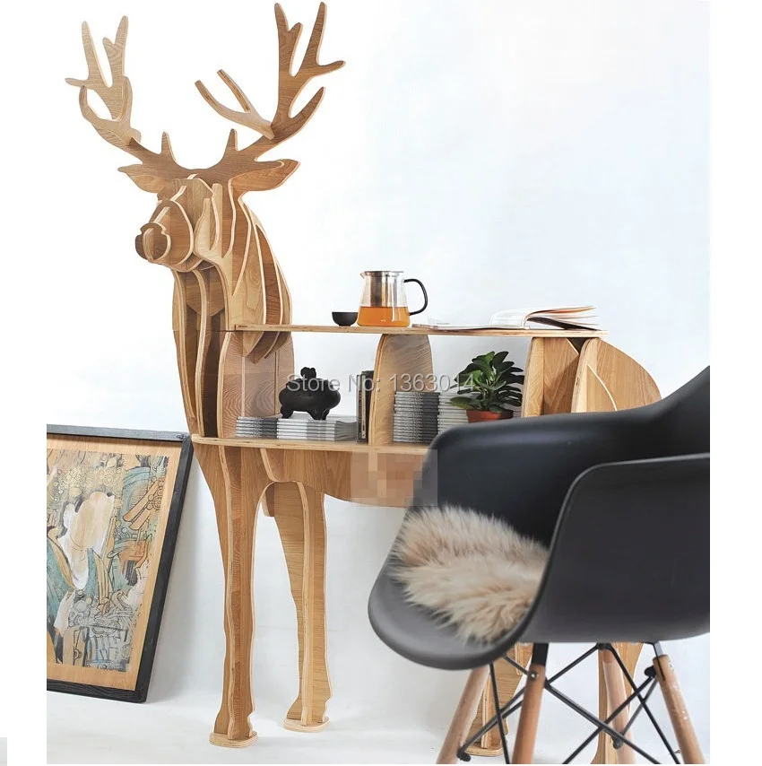 J&E High-end series "L" size wooden christmas reindeer coffee table "The return of the king"