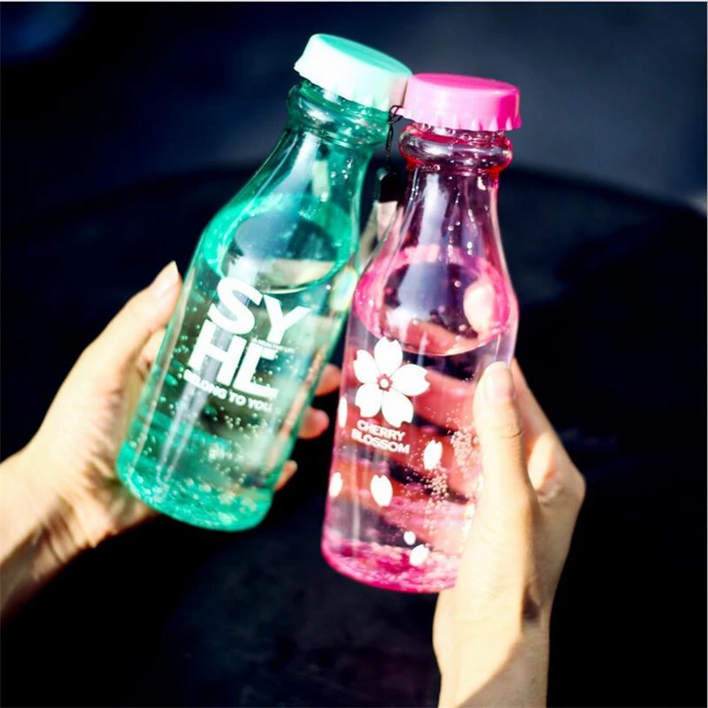 Outdoor Sports Travel Portable Water Bottle Portable Leak-proof Camping Cycling Camping Water Cup ABS plastic Student kettle#23