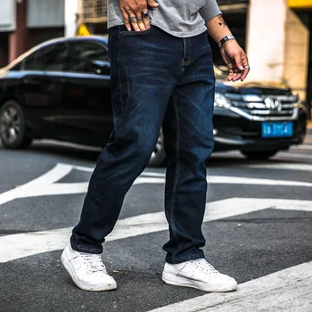 

winter Men Baggy Jeans Mens Hip Hop Jeans Long Casual Plus thickening youth waist loose large size Loose Fit Jeans Men