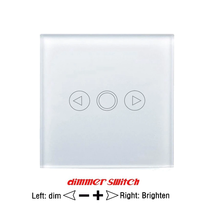 EU Standard Touch Dimmer Touch Switch 1 Gang 1 Way Crystal Glass Panel Switch Remote Control Light Dimmer Switch 170V-220V EU Standard Touch Dimmer Touch Switch 1 Gang 1 Way Crystal Glass Panel Switch Remote Control Light Dimmer Switch 170V-220V